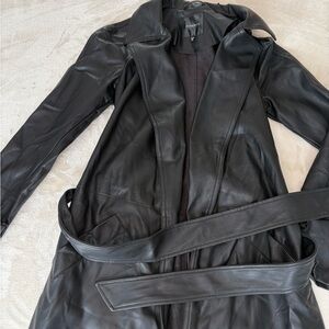 Dynamite Black Faux Leather Trench Coat